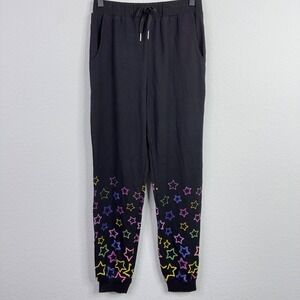 Hannah Banana Pants Girl 12 Black Colorful Stars Casual Whimsical Playful Jogger